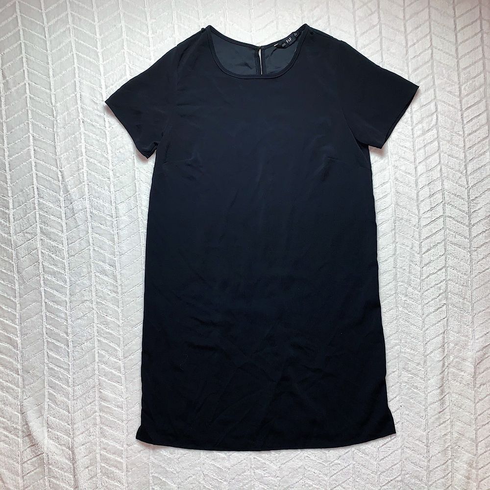 F & F Short Sleeve Above Knee Shift Dress Black 8